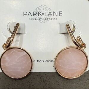 Park Lane Pink Stone Drop Earrings Rose Gold Tone Round Dangle